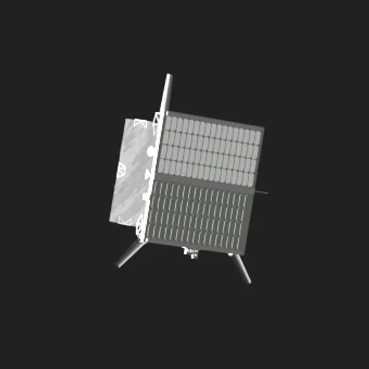 Simulated mid-wave infrared view of the target satellite